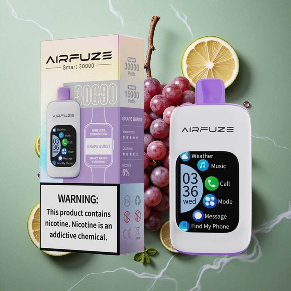 Druif Ontploffing AirFuze Smart 30000 Peuken 5% Nicotine Nederland groothandel