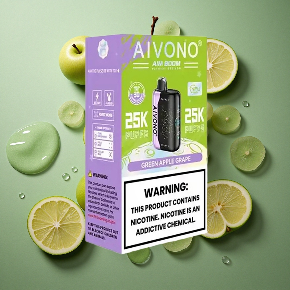 Groene Appel Druif Aivono Aim Boom 25000 Puffs 650mAh Batterij Type-C Opladen Nederland groothandel