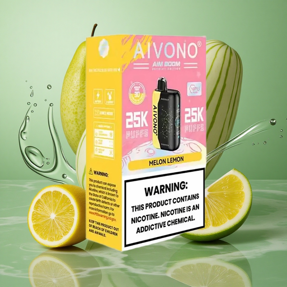 Meloen Citroen Aivono Aim Boom 25000 Puffs 28ml Vloeistofcapaciteit Type-C Opladen Nederland groothandel