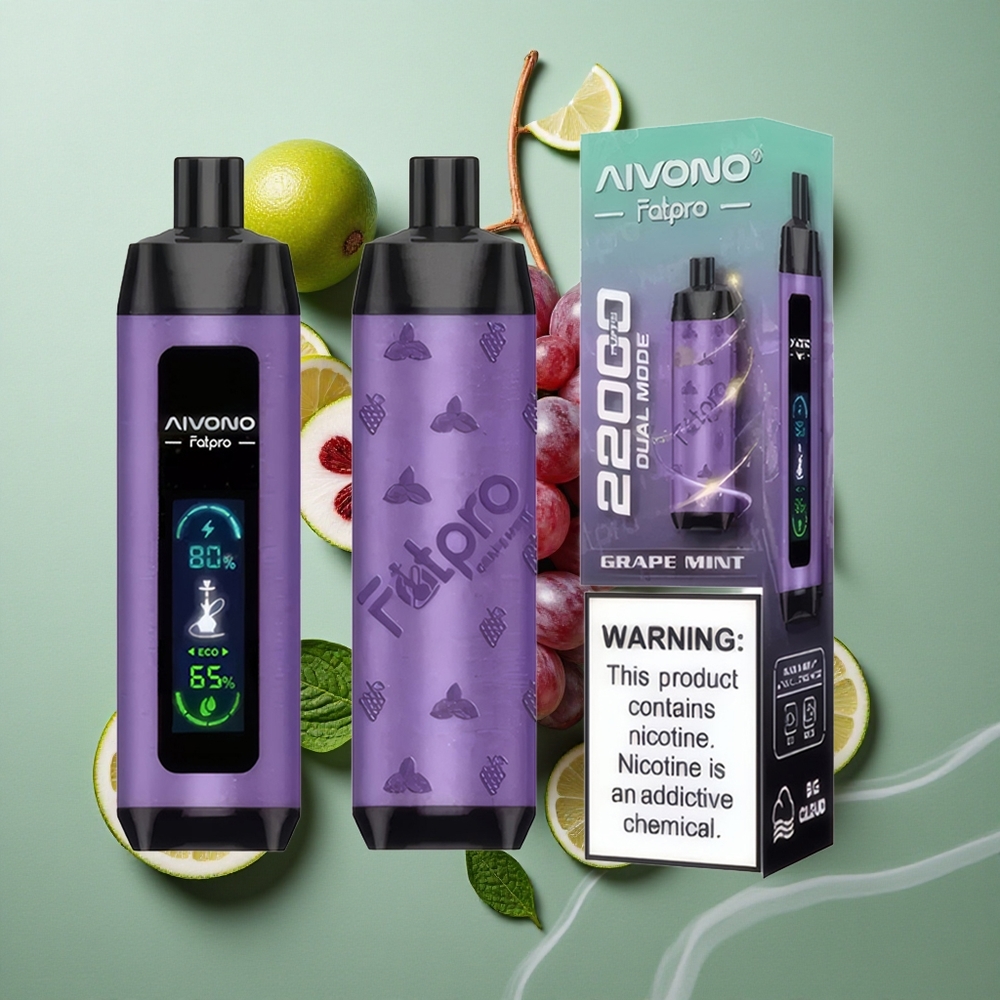 Druif Munt Aivono Aim Fatpro 22000 Puffs 28ml E-liquid Eco/Boost Dual Modes Nederland groothandel
