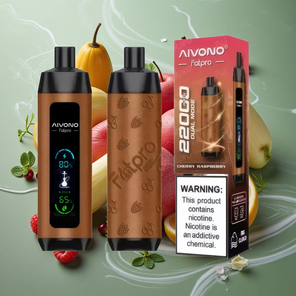 Kers Framboos Aivono Aim Fatpro 22000 Puffs 28ml Vloeistof 0.6 Ohm Mesh Coil Nederland groothandel