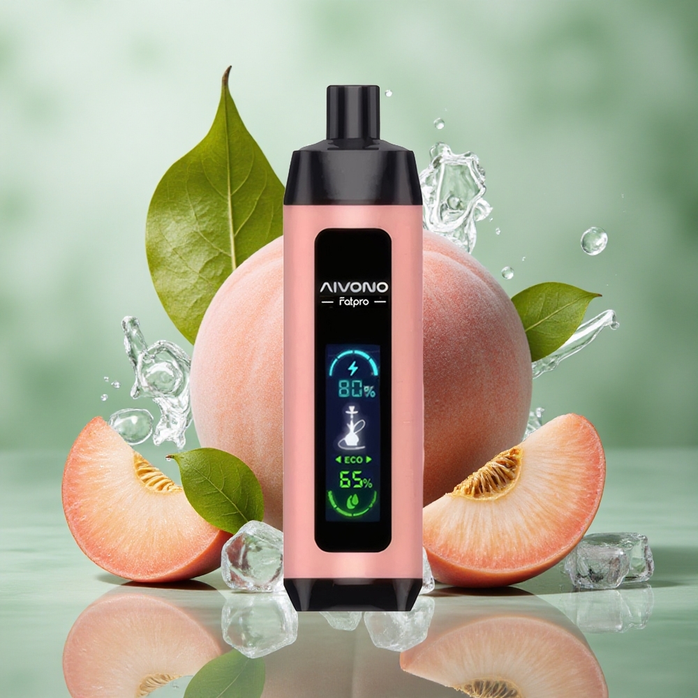 Perzik IJs Aivono Aim Fatpro 22000 Puffs 28ml Vloeistof 600mah Oplaadbaar Nederland groothandel