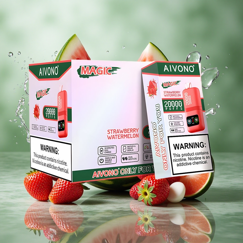 Aardbei Watermeloen Aivono Aim Magic 20000 Puffs Dual Mesh Coils Type-C Nederland groothandel