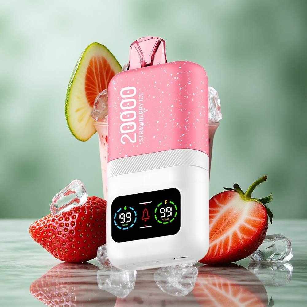 Aardbei ijs Aivono Aim Magic 20000 Puffs Dual Mesh Coils LCD display Nederland groothandel