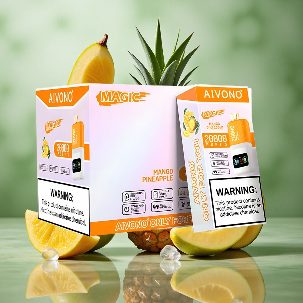 Mango Ananas Aivono Aim Magic 20000 Puffs Dual Mesh Coils LCD Display Nederland groothandel