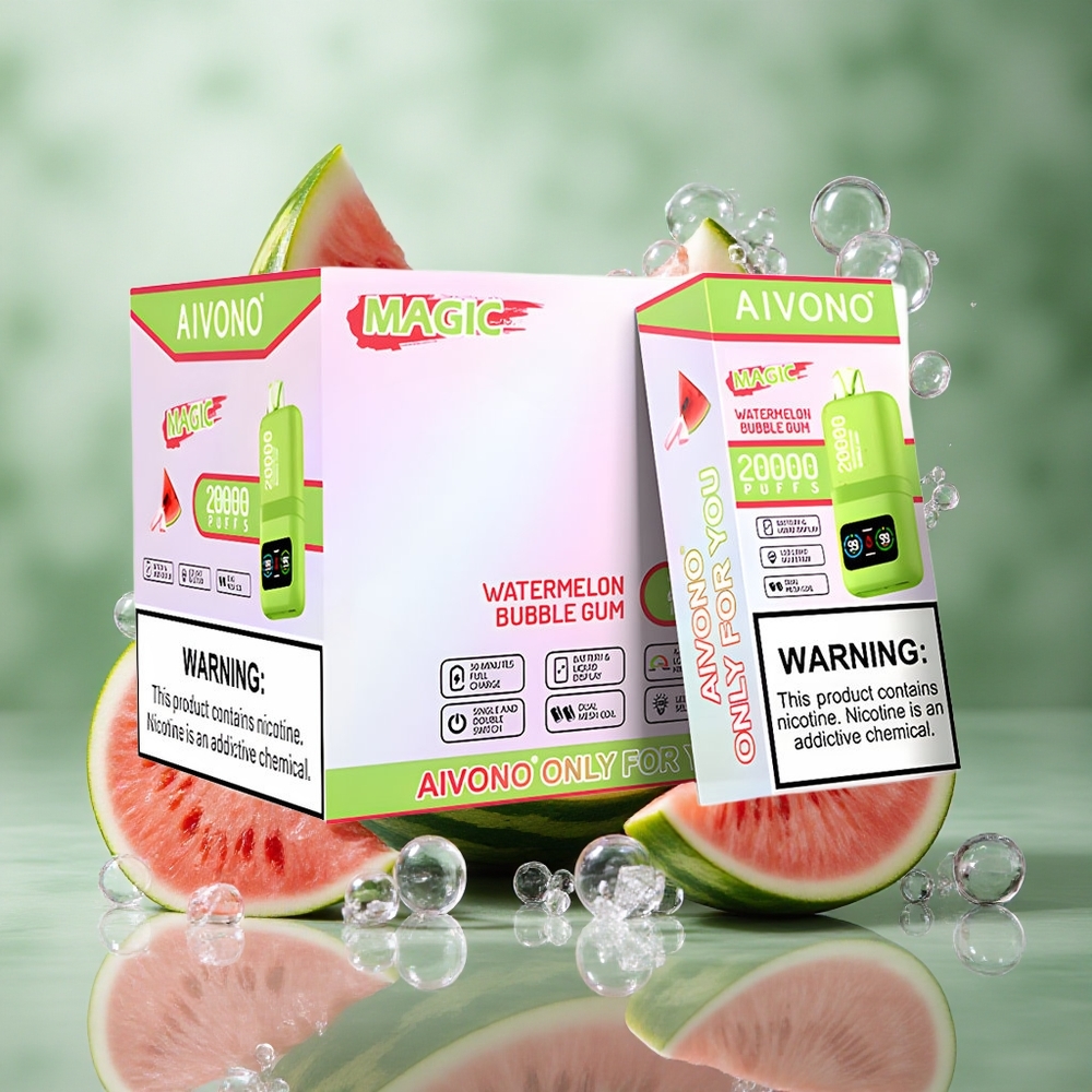 Watermeloen Bubble Gum Aivono Aim Magic 20000 Puffs Dual Mesh Coils Type-C Oplaadbaar Nederland groothandel