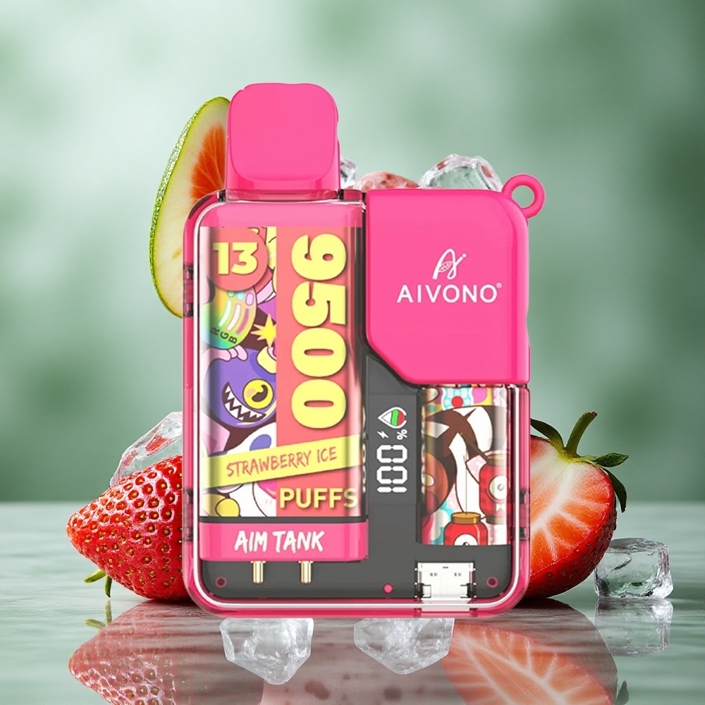 Aardbei IJs Aivono AIM-TANK 9500 Puffs 18ml Vloeistof Capaciteit 650mAh Batterij Nederland groothandel