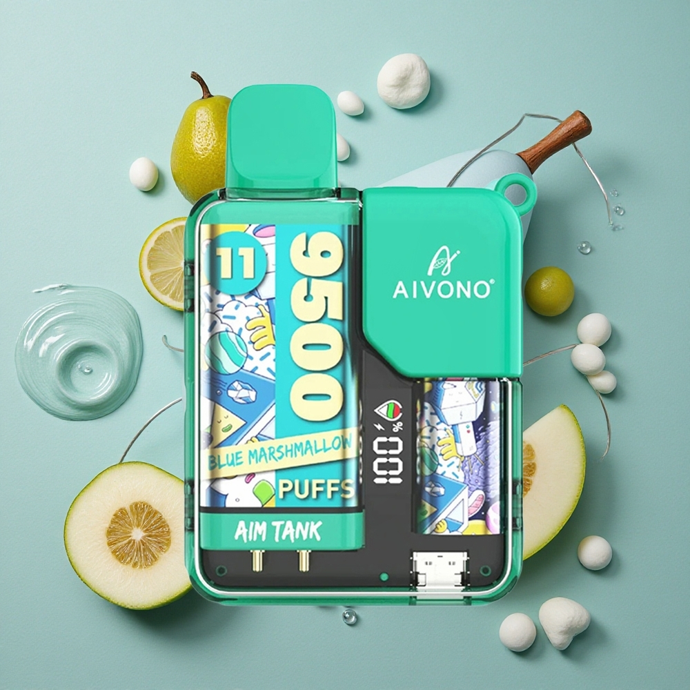 Blauwe Marshmallow Aivono AIM-TANK 9500 Puffs 18ml E-liquid Capaciteit 650mAh Batterij Nederland groothandel