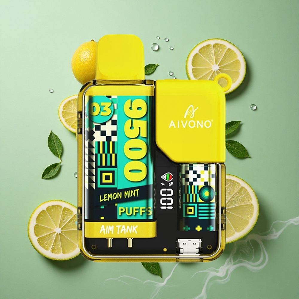 Citroen Munt Aivono AIM-TANK 9500 Puffs 18ml Vloeistof Capaciteit 650mAh Batterij Nederland groothandel