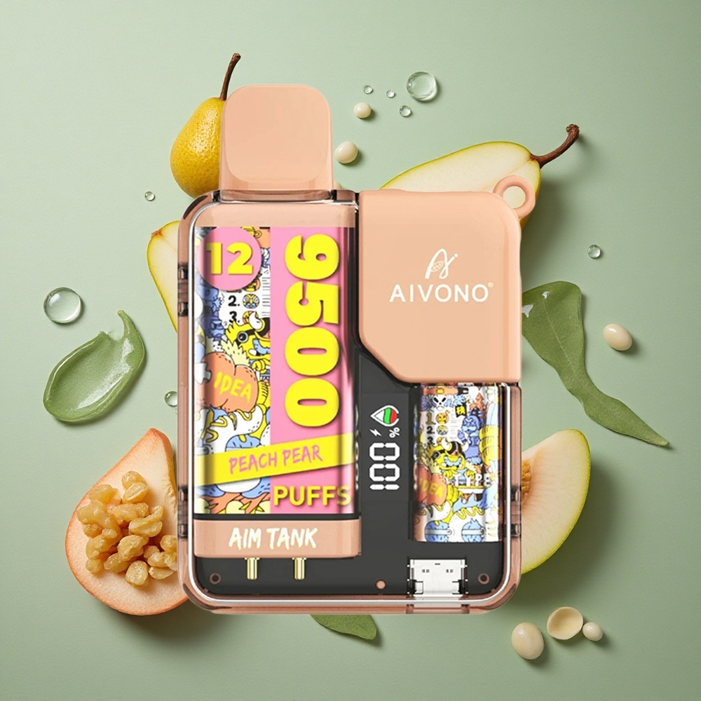 Peren Perzik Aivono AIM-TANK 9500 Puffs 18ml Vloeistof Capaciteit 650mAh Batterij Nederland groothandel