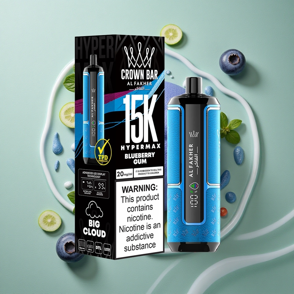 Blauwe Bessen Kauwgom Al Fakher Crown Bar 15.000 Sigaretten Direct-naar-long Nederland groothandel