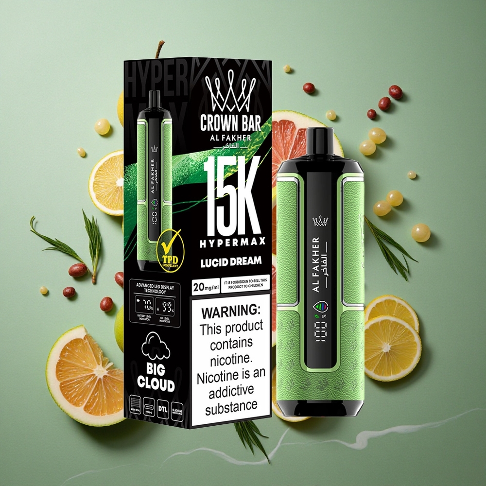 Dromendroom Al Fakher Crown Bar 15K Hypermax Wegwerp Vape Kit 22ml Nederland groothandel
