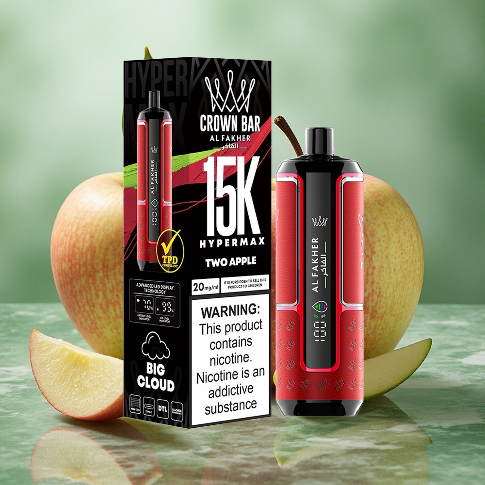 Twee Appel Al Fakher Crown Bar 15.000 Puffs Compact Draagbaar Nederland groothandel