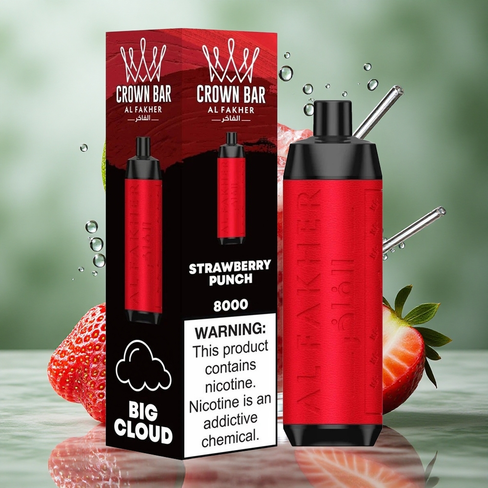 Aardbei Punch Al Fakher Crown Bar 8000 Puff 18ml vloeistofcapaciteit Nederland groothandel