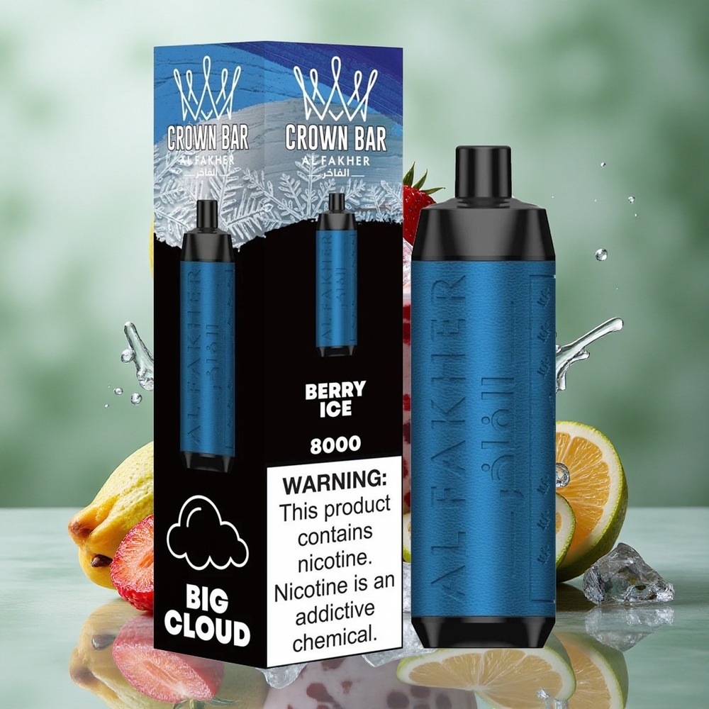 Bessen IJs Al Fakher Crown Bar 8000 Wegwerp Vape 18ml Vloeistof Capaciteit USB Type-C Opladen Nederland groothandel