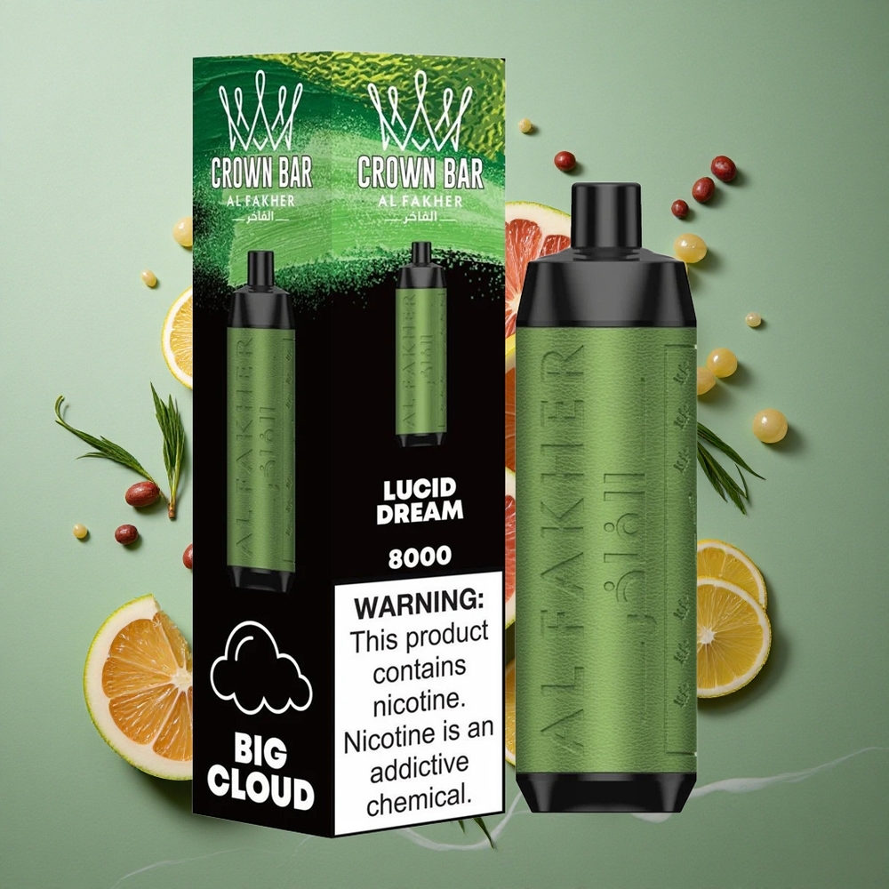 Dromendroom Al Fakher Crown Bar 8000 Kristal Wegwerp Vape 18ml Vloeistofcapaciteit USB Type-C Nederland groothandel