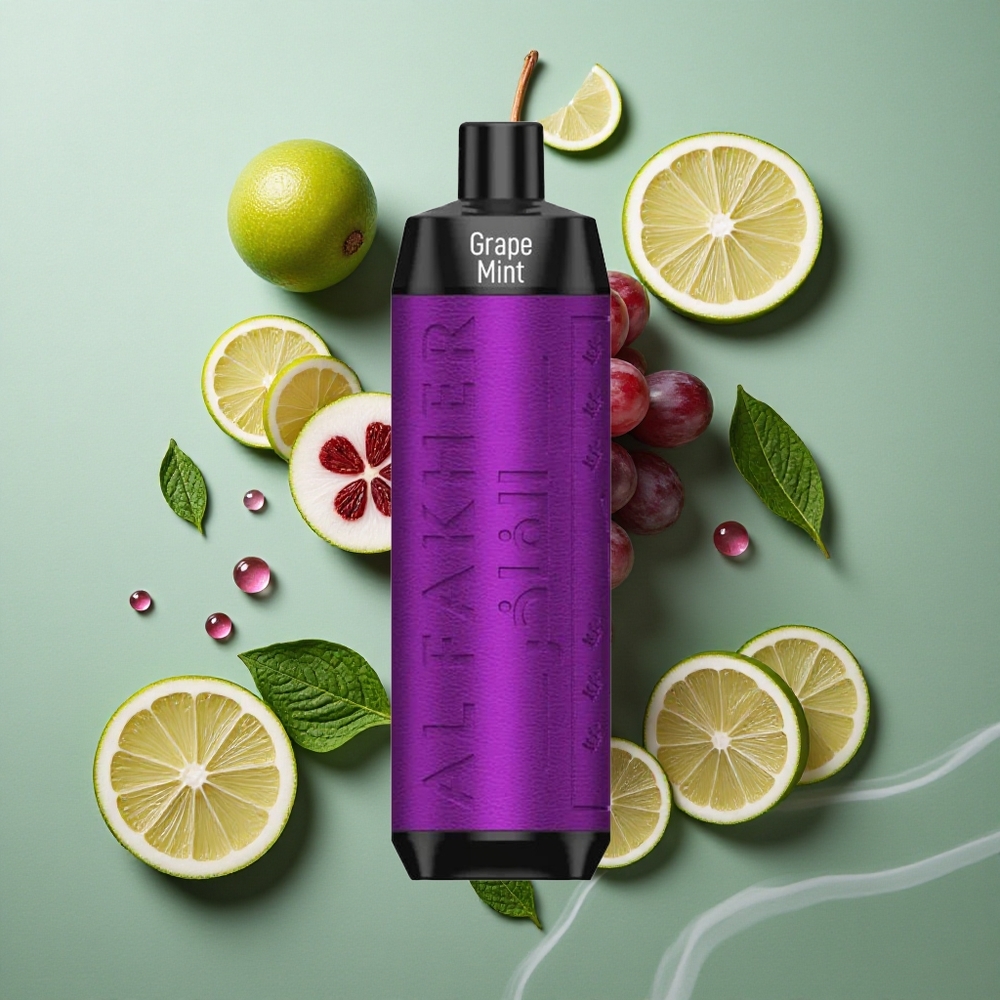 Druif Munt Al Fakher Crown Bar 8000 Wegwerp Vape 18ml Vloeistof Capactiteit USB Type-c Opladen Nederland groothandel