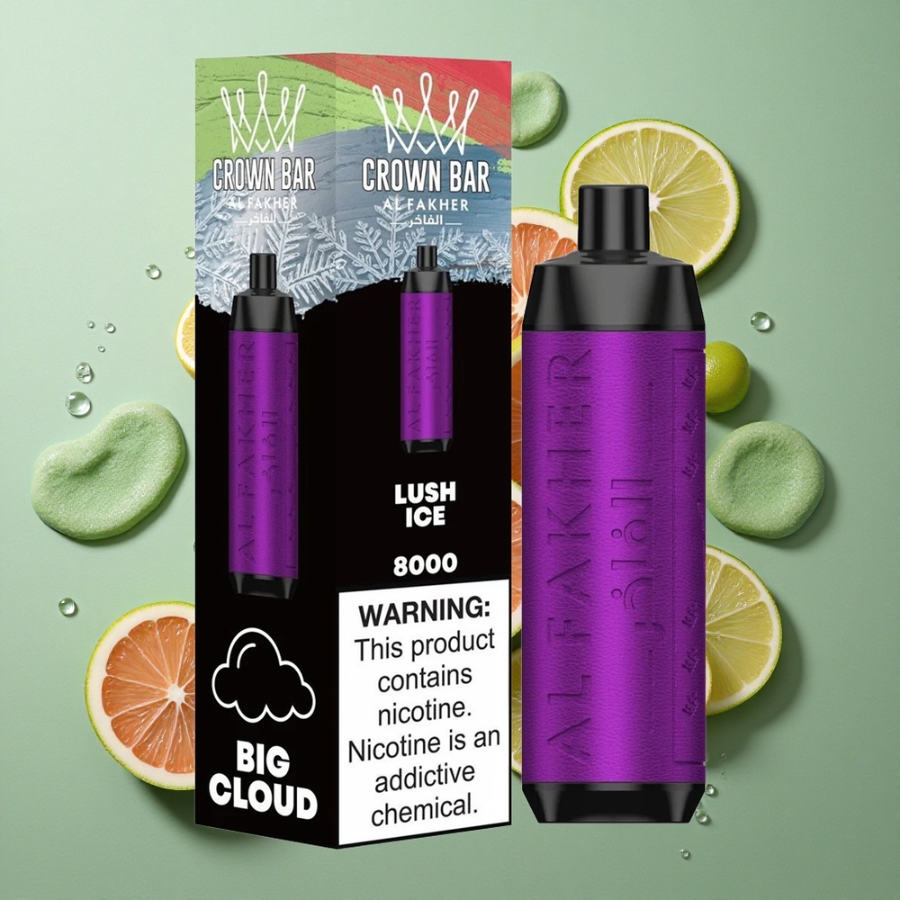 IJsachtige Weelde Al Fakher Crown Bar 8000 Wegwerpsigaret met 18ml Vloeistofcapaciteit en 5mg Nicotine Nederland groothandel