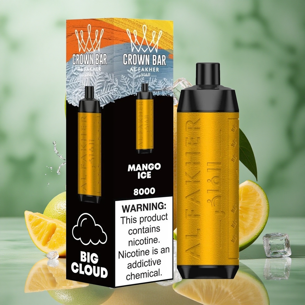 Mango IJs Al Fakher Crown Bar 8000 Wegwerp Vape 18ml Vloeistof Capaciteit USB Type-C Nederland groothandel