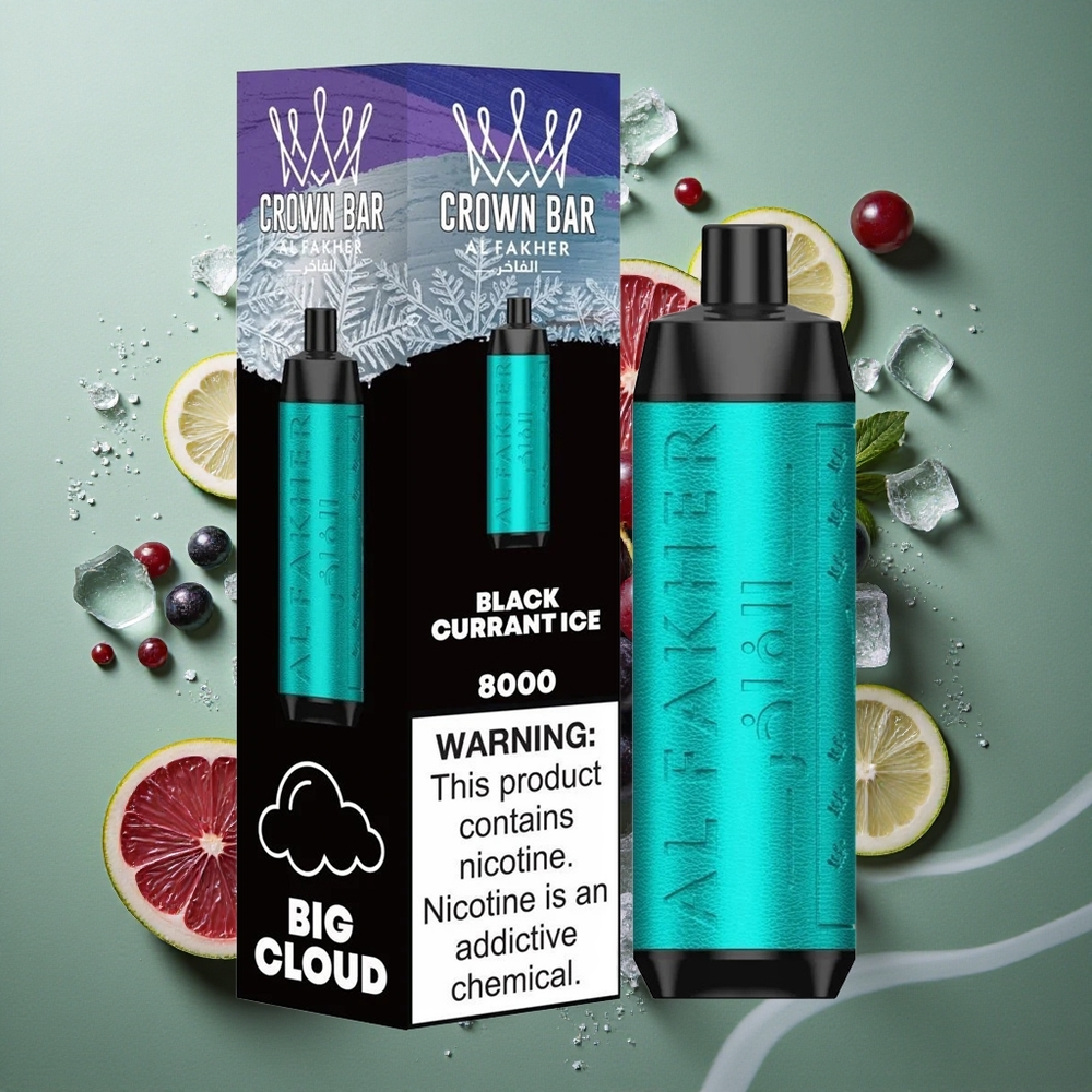 Zwarte Bes IJs Al Fakher Crown Bar 8000 Puffs 18ml Vloeistofcapaciteit Nederland groothandel
