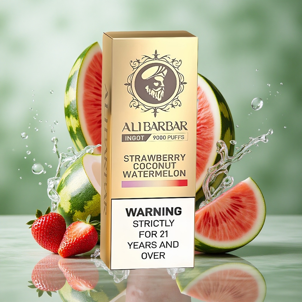 Aardbei Kokosnof Watermeloen Alibarbar Ingot 9000 Puffs 22ml Elektronische Vloeistof 2350mah Batterijcapaciteit Nederland groothandel