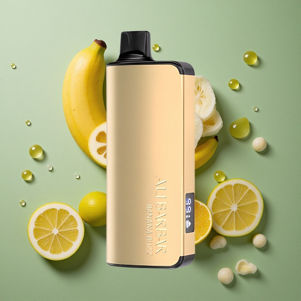 Banaan Buzz Alibarbar Ingot 9000 Puffs 22ml E-vloeistof 2350mah Accu Nederland groothandel