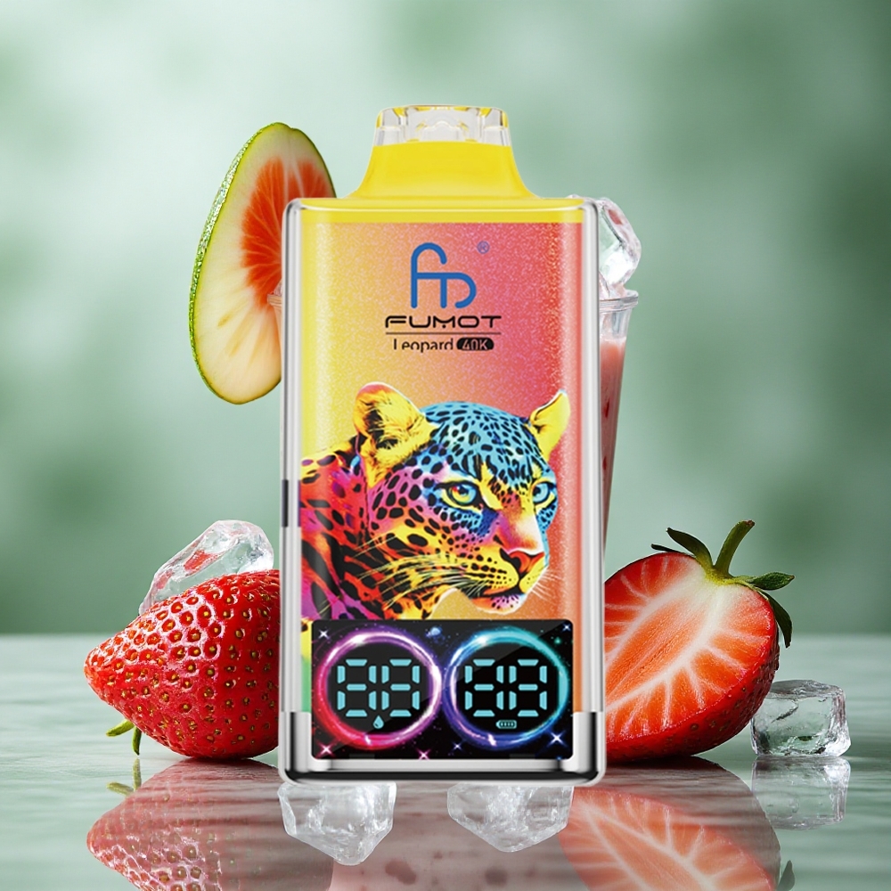 Aardbei IJs Fumot Leopard 40000 Puffs Dual Mesh Type-C Nederland groothandel