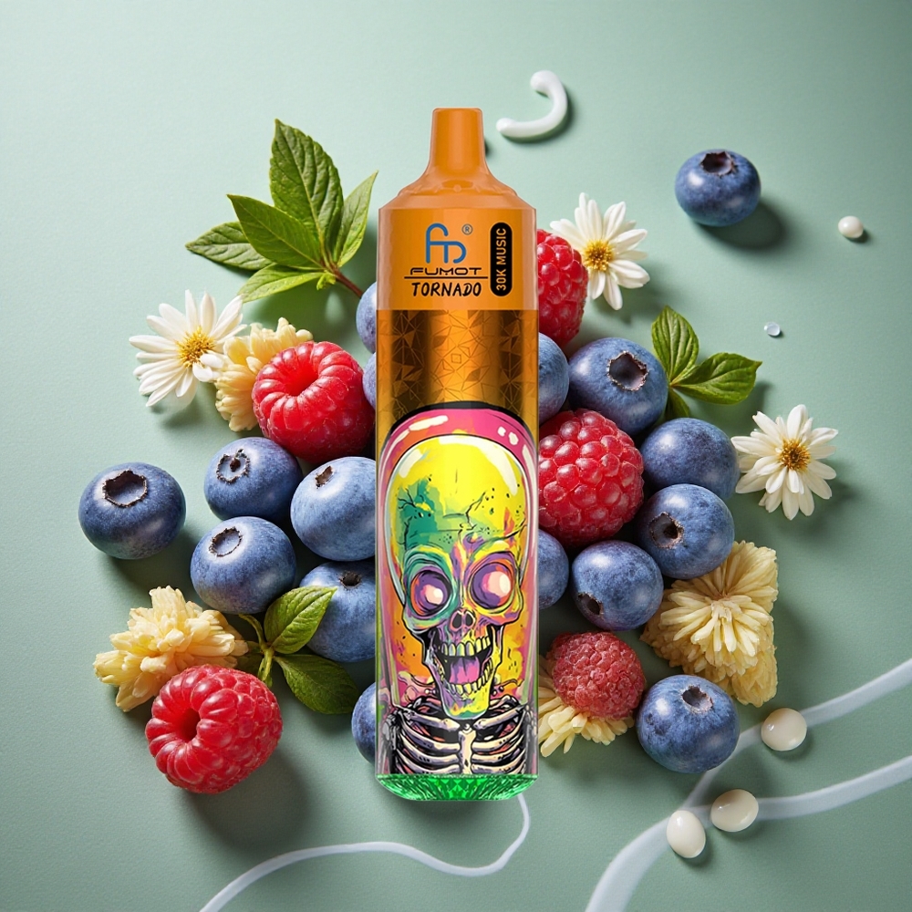 Blauwe Bes Framboos Fumot RandM Tornado 30000 Puffs 30mL Vloeistofcapaciteit 600mAh Oplaadbare Batterij Nederland groothandel