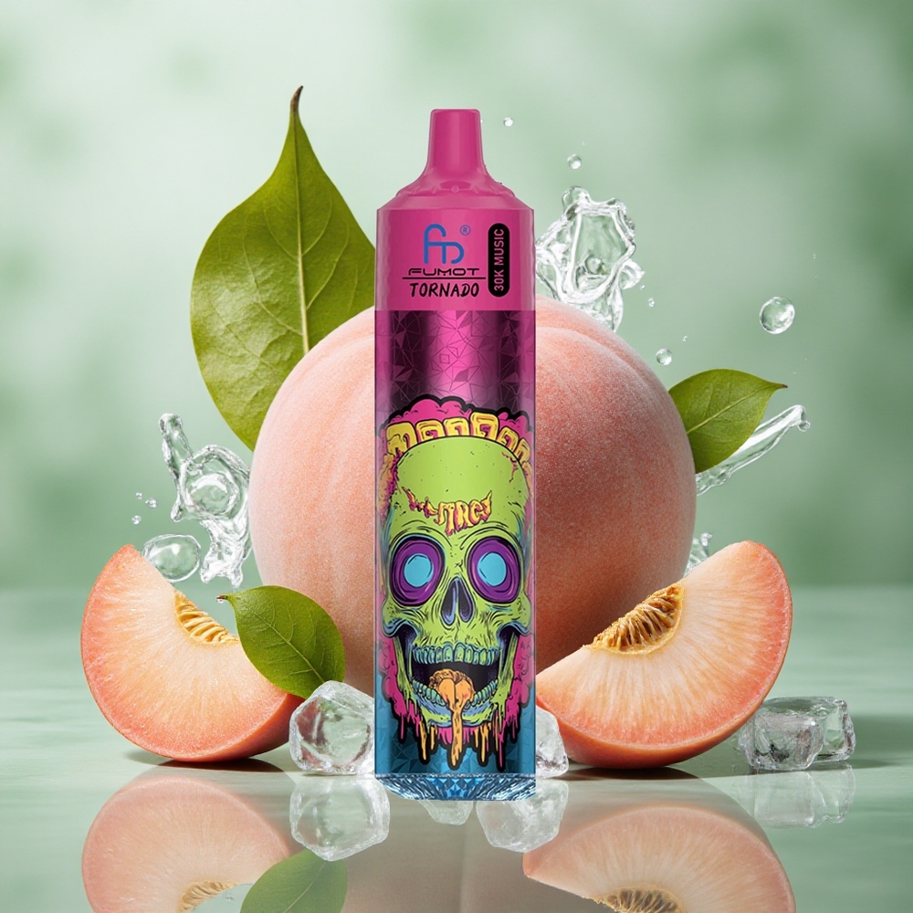 Perzik IJs Fumot RandM Tornado 30000 Puffs 30mL Nederland groothandel