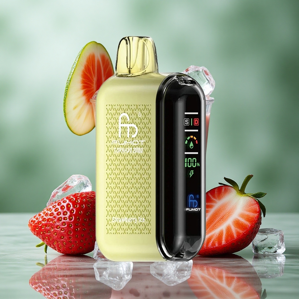 Aardbei IJs Fumot Tornado 20000 Puffs 20ml Capaciteit Dual Mesh Coil Nederland groothandel