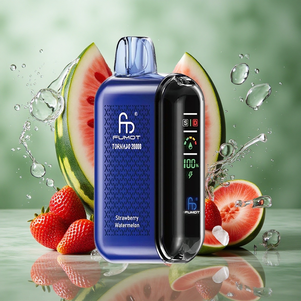 Aardbei Watermeloen Fumot Tornado 20000 Puffs Dual Mesh Coil 20ml Nederland groothandel