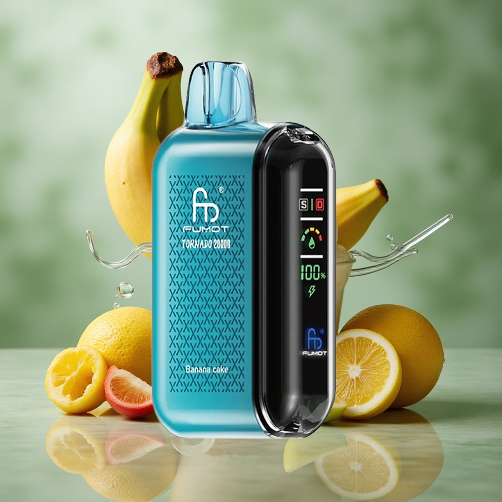 Banaan Cake Fumot Tornado 20000 Puffs Dual Mesh Coil 20ml Nederland groothandel