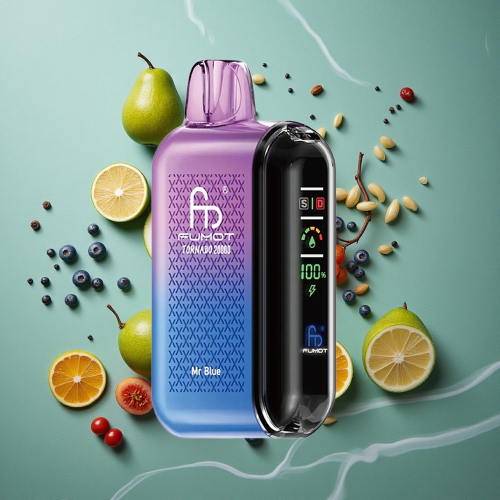 Blauwe Fumot Tornado 20000 Puffs Dual Mesh Coil 20ml Nederland groothandel