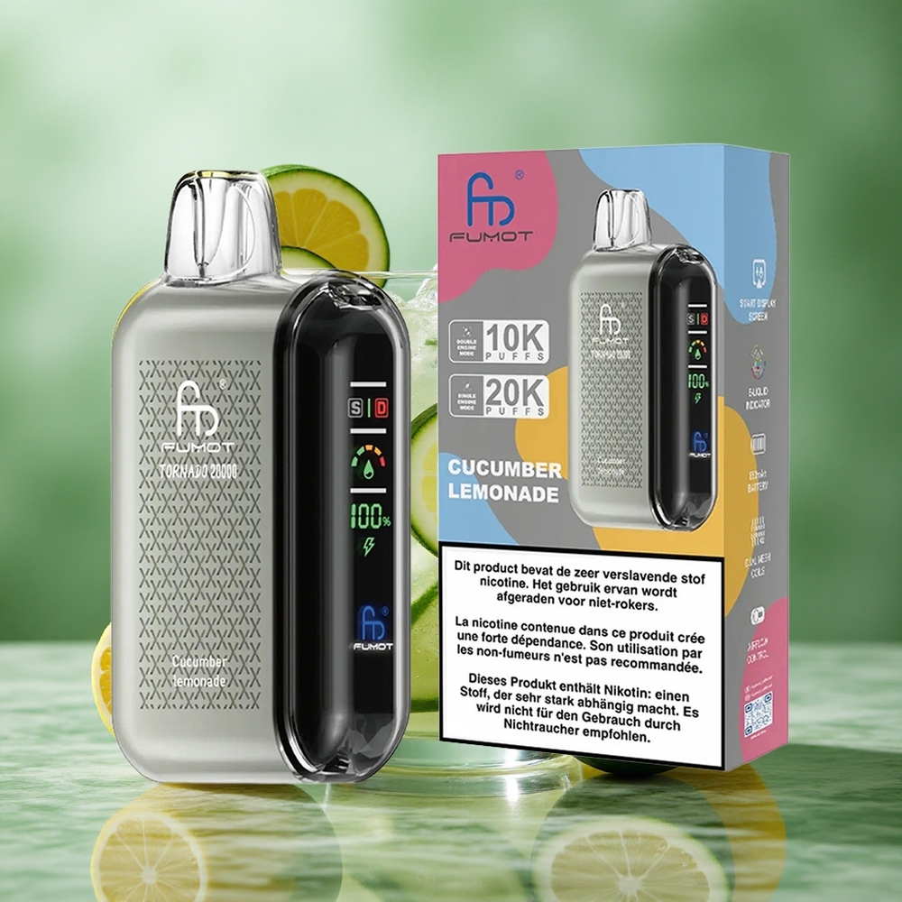 Komkommer Limonade Fumot Tornado 20000 Trekken Dual Mesh Coil Nederland groothandel