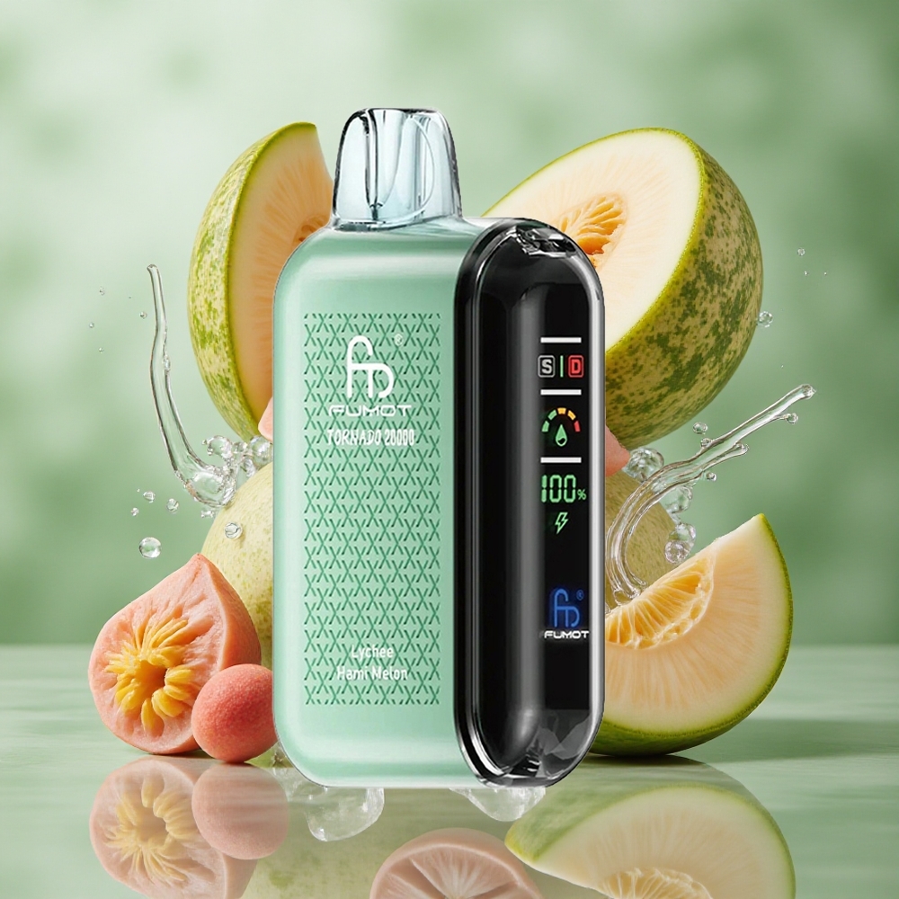 Lychee Hami Meloen Fumot Tornado 20000 Puffs Dual Mesh Coil 20ml E-liquid Nederland groothandel