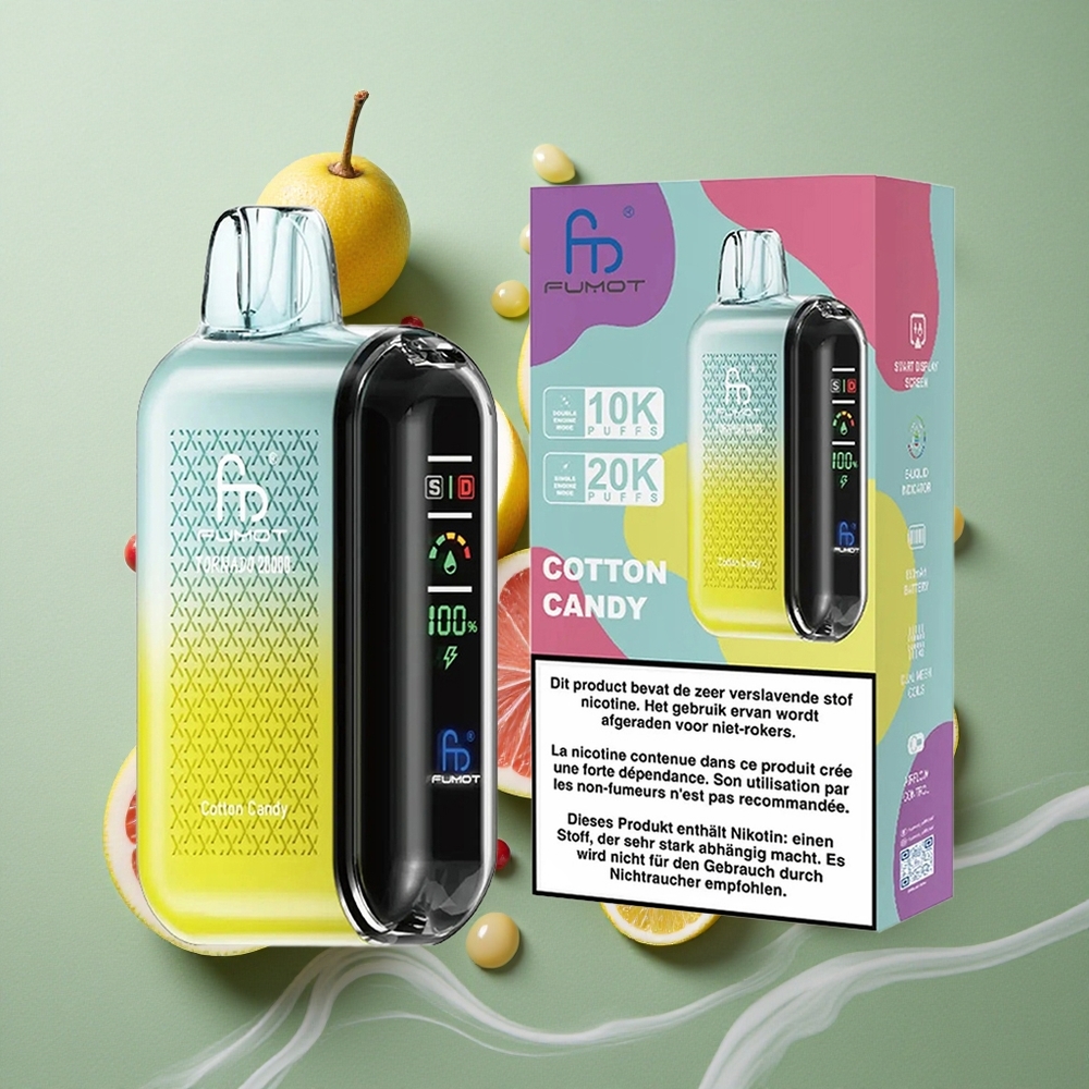 Suikerspin Smaken Fumot Tornado 20000 Puffs Dual Mesh Coil 20ml Nederland groothandel