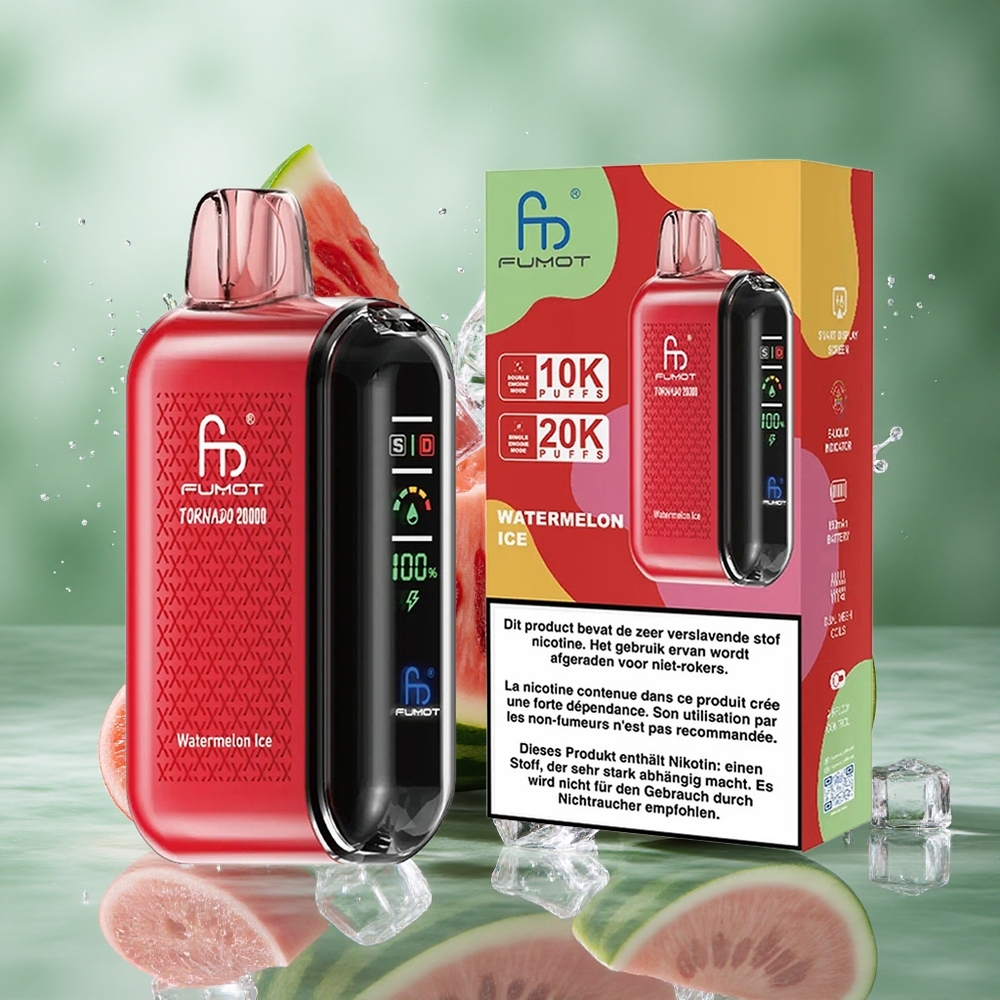 Watermeloen IJs Fumot Tornado 20000 Puffs Dual Mesh Coil 20ml Nederland groothandel