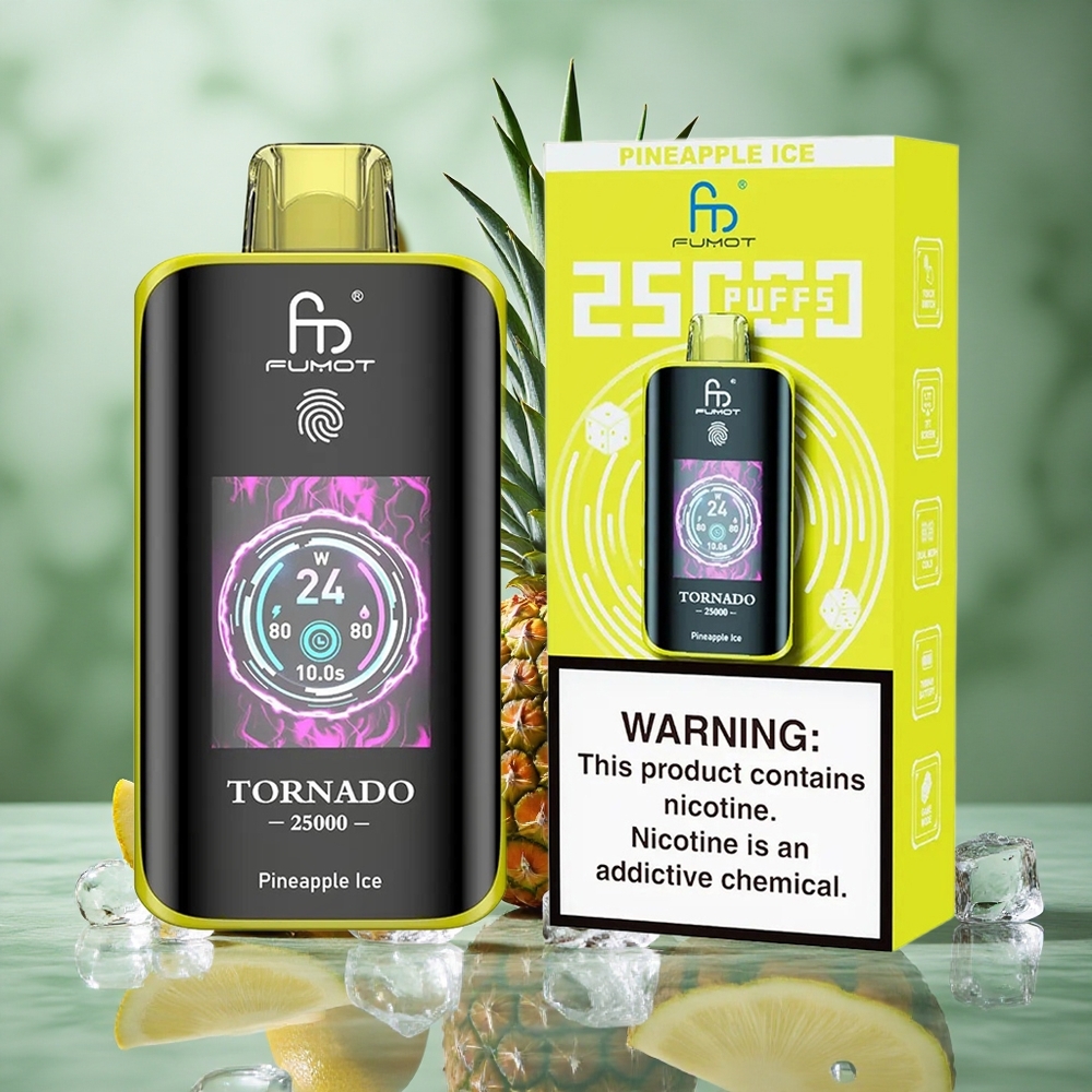 Ananas IJs Fumot Tornado 25000 Puffs HD Scherm 700mAh Oplaadbare Batterij Nederland groothandel