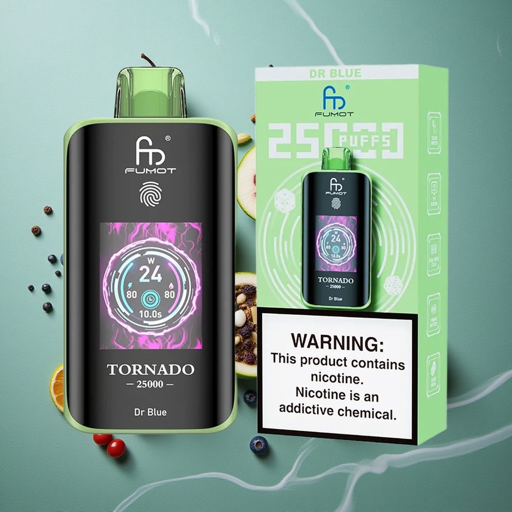 Blauwe Fumot Tornado 25000 Puffs Oplaadbare Accu 20ml Voorgevulde Vloeistof Nederland groothandel