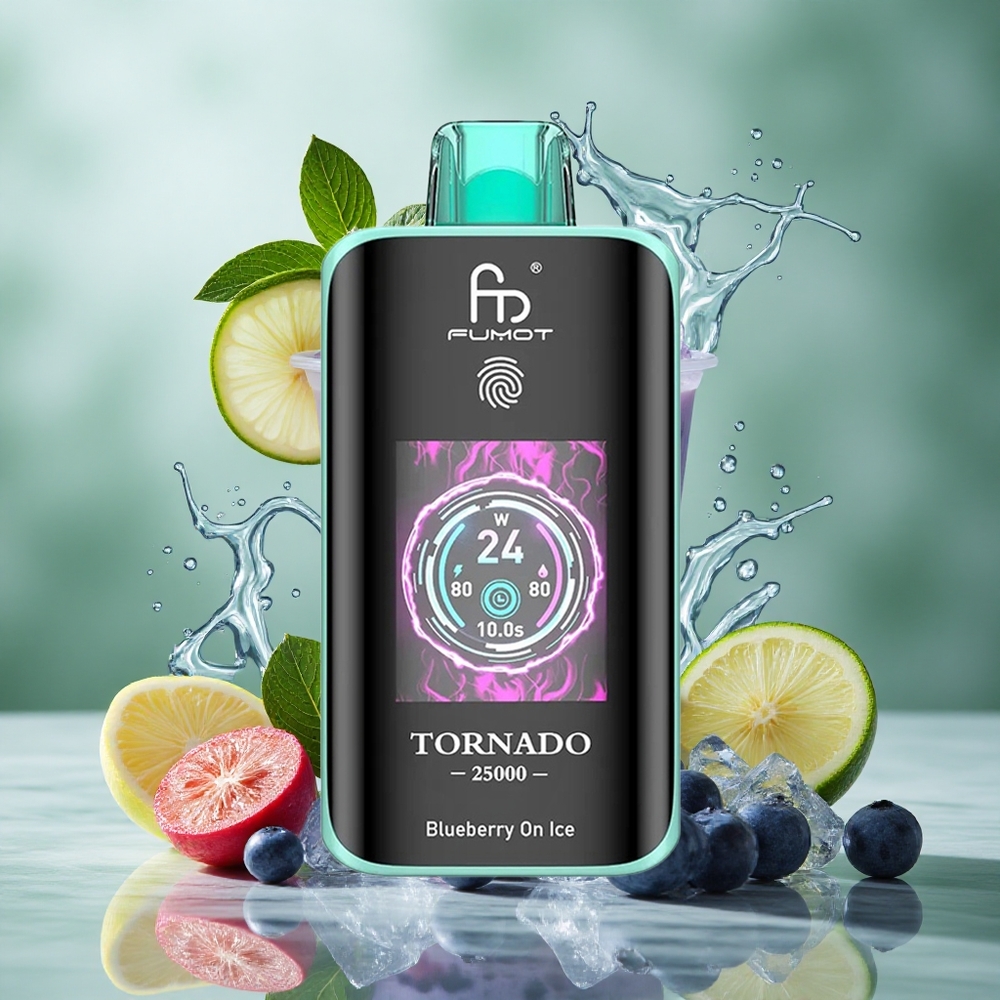 Bosbes Op Ijs Fumot Tornado 25000 Puffs HD Scherm 20ml Voorgevulde Vloeistof Nederland groothandel