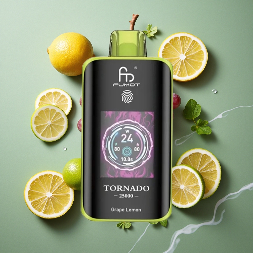 Druif Citroen Fumot Tornado 25000 Puffs HD Scherm 20ml Voorgevulde Vloeistof Nederland groothandel