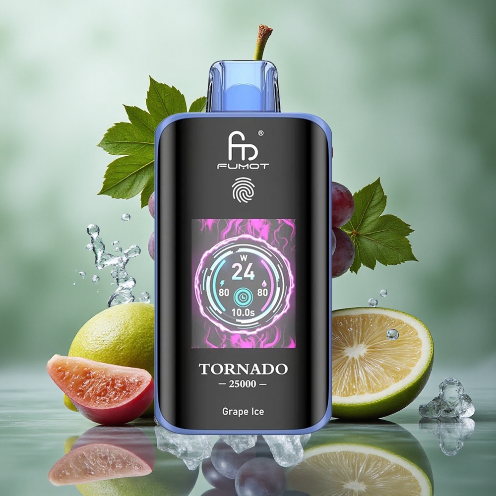 Druiven IJs Fumot Tornado 25000 Puffs HD Scherm 20ml Voorgevulde Vloeistof Nederland groothandel