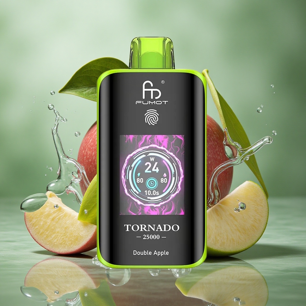 Dubbele Appel Fumot Tornado 25000 Puffs HD Scherm 20ml Voorgevulde Vloeistof Nederland groothandel
