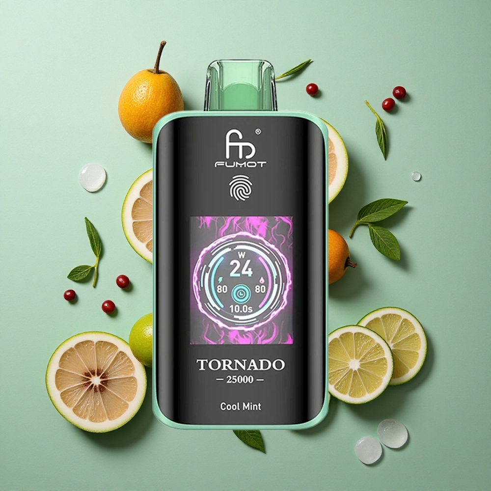 Koel Munt Smaak Combinatie Fumot Tornado 25000 Puffs HD Scherm 20ml Voorgevulde E-vloeistof Nederland groothandel