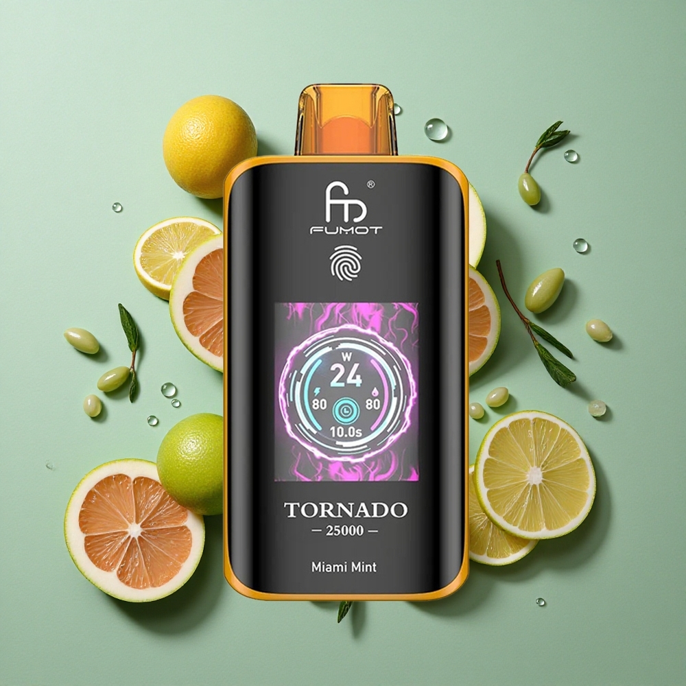 Munt Miami Fumot Tornado 25000 Puffs Oplaadbare Batterij 20ml Voorgevulde Vloeistof Nederland groothandel