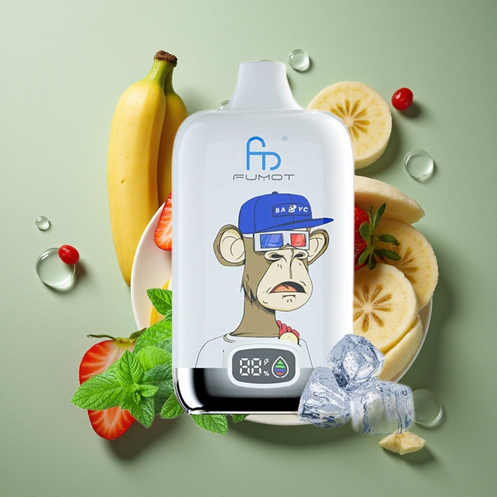 Aardbei Banaan Fumot Tornado Digitale Box 12000 Puffs 20ml Vloeistof Mesh Coil Nederland groothandel