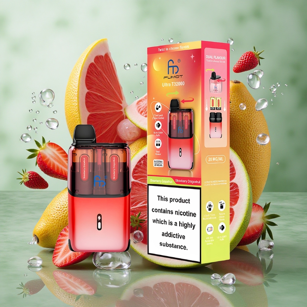 Aardbei Grapefruit - Aardbei Drakenfruit Fumot Ultra T32000 32000 pufs 800mAh Batterij Nederland groothandel