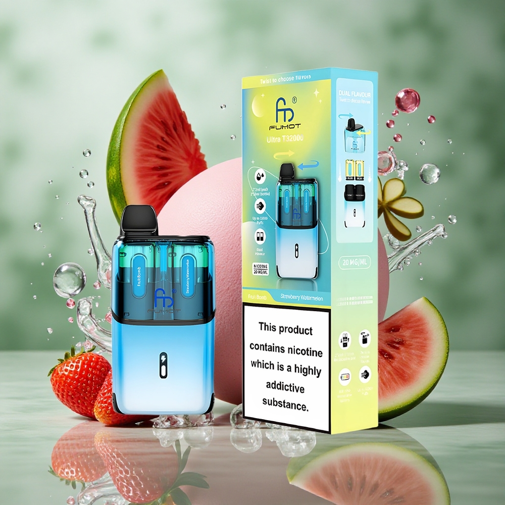 Aardbei Watermeloen Fumot Ultra T32000 Wegwerp Vape 32000 Trekjes Type-C Snelladen Nederland groothandel
