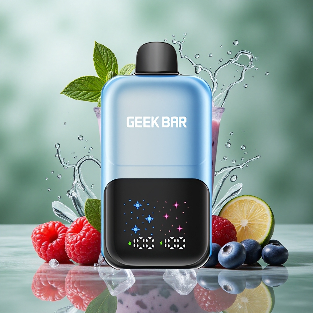 Blauwe Framboos IJs GEEK BAR 2GO 50000 Puffs 20ml Dual Tanks Nederland groothandel