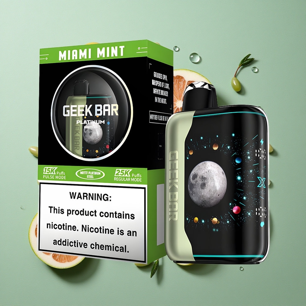 Munt Miami Smaak Combinatie GEEK BAR Platinum Editie 25000 Puffs Snelladen via USB-Type C Nederland groothandel
